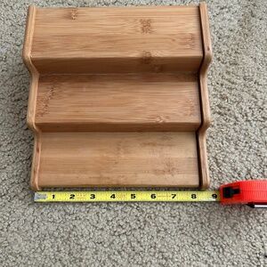 Bamboo spice rack:  adjustable, 3-tier